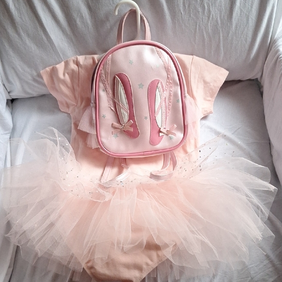 Other - Pink Tutu Dress with Cute Ballet Shoe Backpack And Shoes
